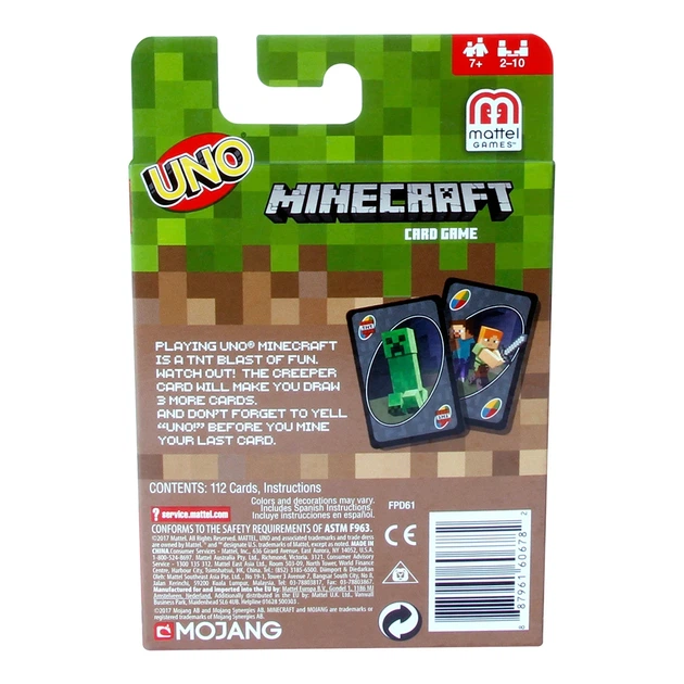 Настільна гра Mattel UNO Minecraft 112 карт ,FPD61 - Фото 2 Настільна гра Mattel UNO Minecraft 112 карт ,FPD61 - зображення 2