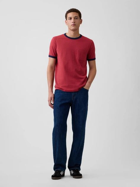 Футболка бавовняна чоловіча GAP 182644183 2XL Червона (1160663751) - зображення 3