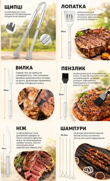 Туристический набор 10 в 1 для пикника из нержавеющей стали в чехле / Портативный набор посуда для кемпинга 10 предметов - изображение 3