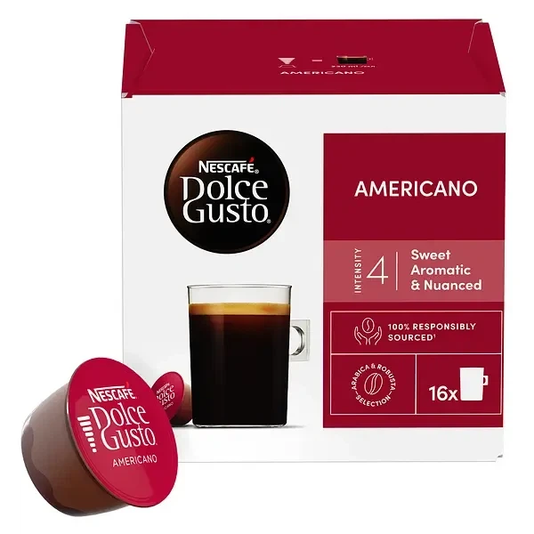 Капсули Nescafe Dolce Gusto Americano нескафе дольче густо американо 16 капсул - Фото 1 Капсули Nescafe Dolce Gusto Americano нескафе дольче густо американо 16 капсул - зображення 1