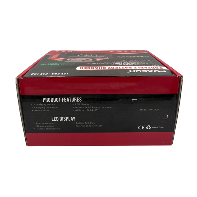 Зарядное устройство FOXSUR 12V/24V 20A/10A для автомобильных аккумуляторов AGM, GEL, SLA, LiFePO4 с функцией десульфатации - изображение 7