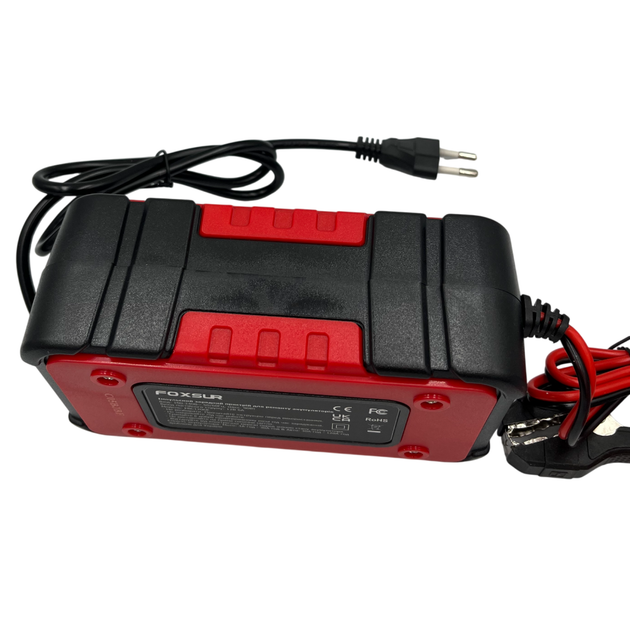 Зарядний пристрій FOXSUR 12V 6A для акумуляторів AGM GEL SLA WET, автоматичний інтелектуальний зарядний пристрій з режимом відновл - зображення 3
