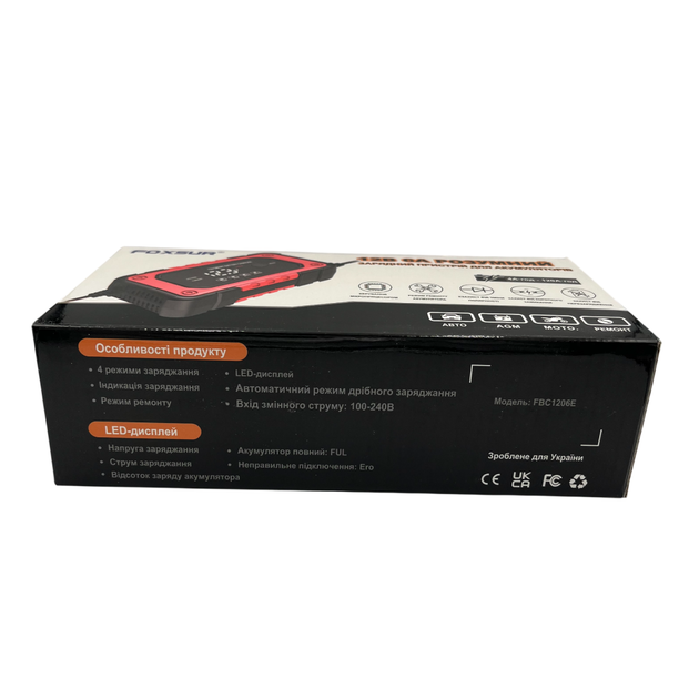Зарядний пристрій FOXSUR 12V 6A для акумуляторів AGM GEL SLA WET, автоматичний інтелектуальний зарядний пристрій з режимом відновл - зображення 5