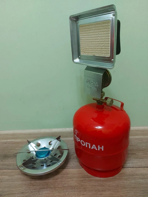 Балон пропановий 8 літрів із газовим пальником 1,5 кВт - Фото 2 Балон пропановий 8 літрів із газовим пальником 1,5 кВт - зображення 2