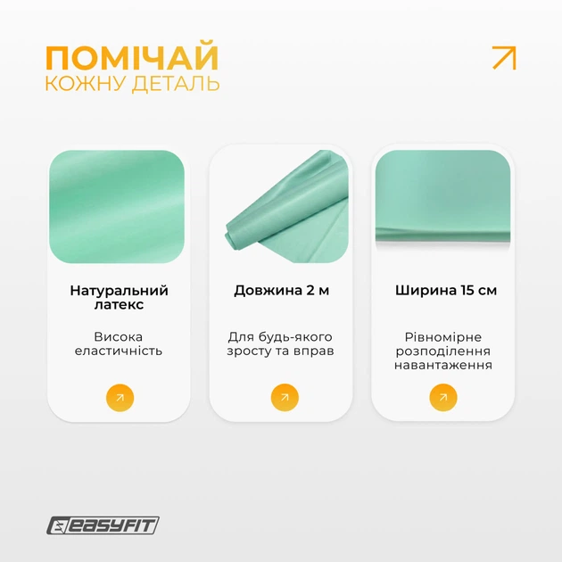 Лента для пилатеса EasyFit EPP 0.35 мм мятная - изображение 4