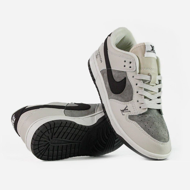 Кросівки Nike SB Dunk Low x Louis Vuitton Grey Black 41 - Фото 5 Кросівки Nike SB Dunk Low x Louis Vuitton Grey Black 41 - изображение 5