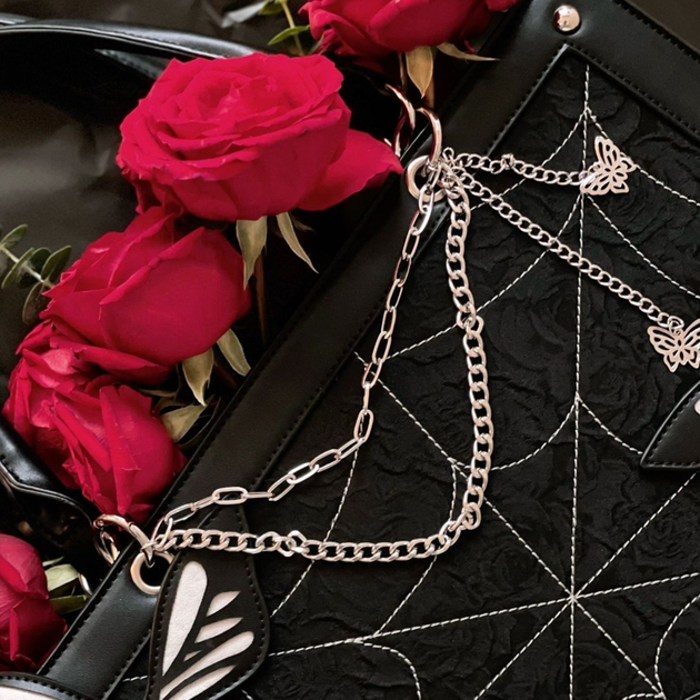 Сумка в стиле Лолита чёрная Lolita Bag Black 35x25x10 см - изображение 5