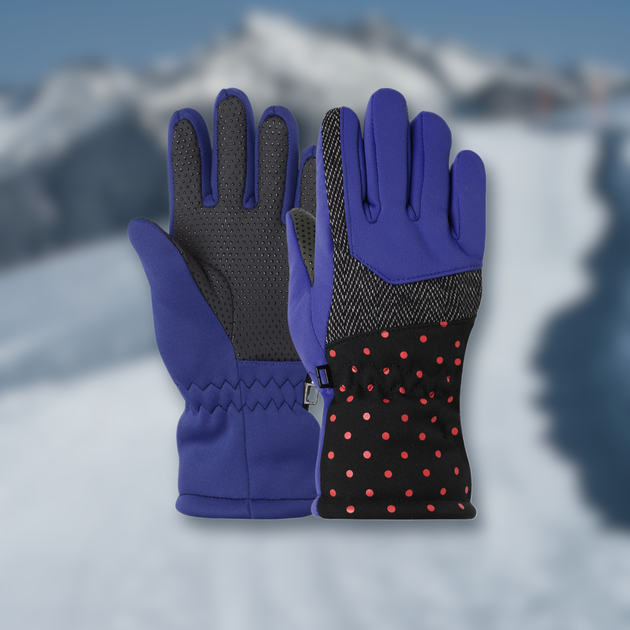 Перчатки горнолыжные теплые детские LUCKYLOONG Winter (р-р M-L, темно-синий) (C-1213_Черно-синий_ML) - изображение 2