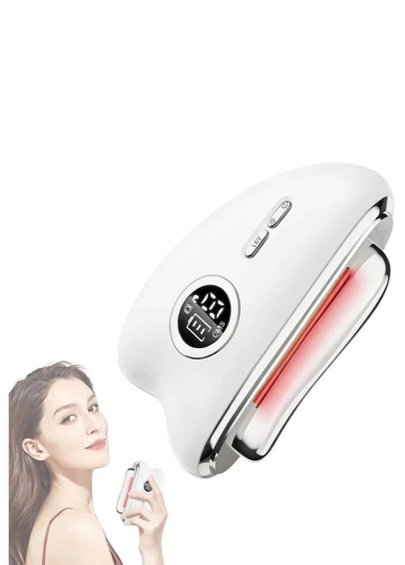 Массажер для лица EMS Gua Sha с вибрацией, теплом и LED-терапией - Фото 1 Массажер для лица EMS Gua Sha с вибрацией, теплом и LED-терапией - изображение 1