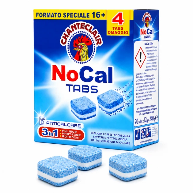 Таблетки для видалення накипу Chanteclair NoCal Tabs 4 шт - Фото 3 Таблетки для видалення накипу Chanteclair NoCal Tabs 4 шт - зображення 3