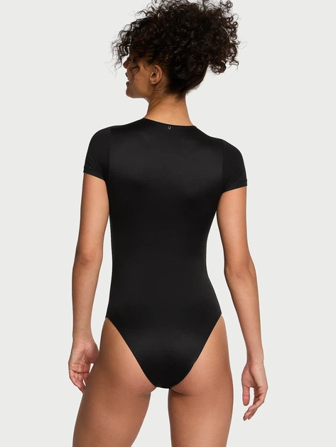 Боді від Victoria's Secret з короткими рукавами та технологією FeatherSoft™ Innovation Розмір S Чорна - изображение 2