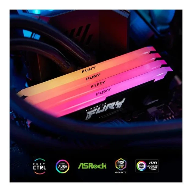 Модуль памяти Kingston DDR4 16GB (2x8GB) 3200 MHz Beast Black Fury (ex.HyperX) (KF432C16BB2AK2/16WP) - изображение 7
