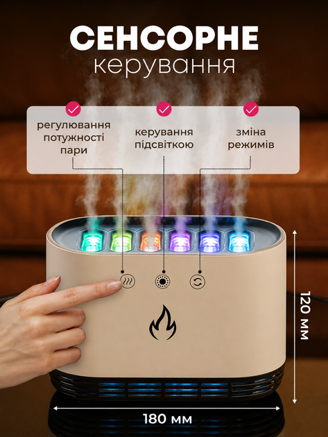 Увлажнитель воздуха с RGB-подсветкой и синхронизацией с музыкой 900 мл, белый - изображение 7