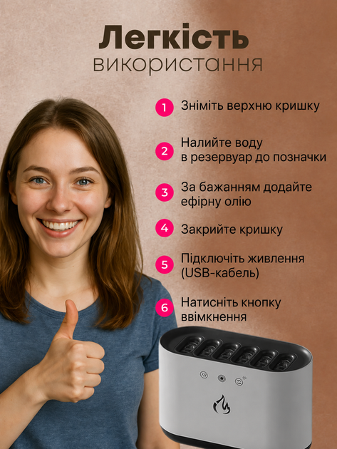 Увлажнитель воздуха с RGB-подсветкой и синхронизацией с музыкой 900 мл, белый - изображение 9