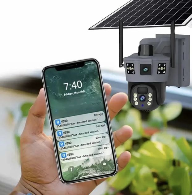 Уличная IP-камера TP18 4G Solar PTZ 6 МП чёрная Автономное видеонаблюдение с солнечной панелью Поворотное устройство без Wi-Fi Беспроводная система безопасности с SIM-картой - изображение 9