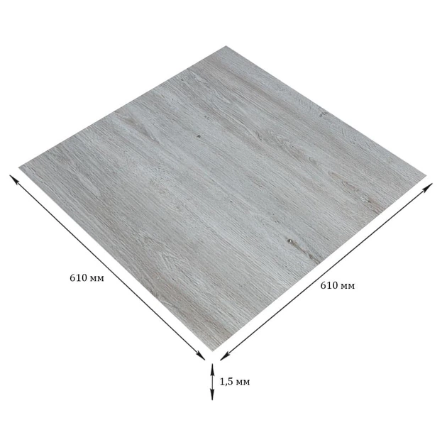Самоклеящееся напольное покрытие LVT Sticker Wall 610х610х1,5 Серый - изображение 2