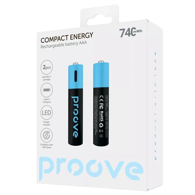 Акумулятори Proove Compact Energy AAА (2 шт) - Фото 2 Акумулятори Proove Compact Energy AAА (2 шт) - зображення 2