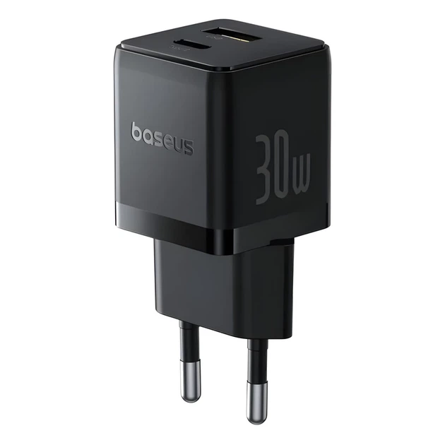 Сетевое зарядное устройство Baseus Palm PD/QC 30W USB-C | USB-A with USB-C to USB-C Cable 1 m Black (P1011160A113-01) - изображение 4
