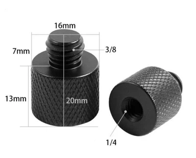 Адаптер переходник Puluz LS103 3/8" Male на 1/4" Female металлический для фотокамер, штативов и фотооборудования - изображение 2