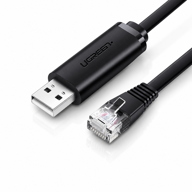 Кабель консольний USB RS232 (RJ45); 1.5 м; Ugreen 50773 45428 - Фото 1 Кабель консольний USB RS232 (RJ45); 1.5 м; Ugreen 50773 45428 - изображение 1