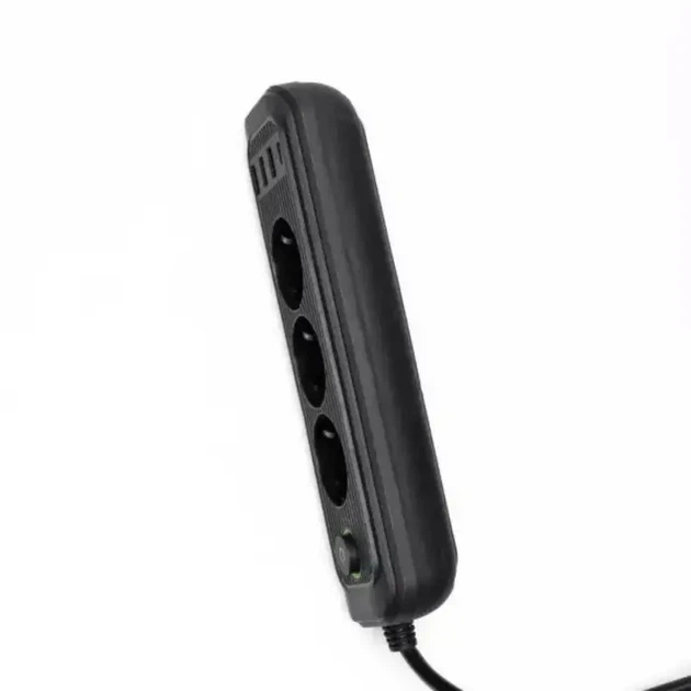 Мережевий фільтр чорний з вимикачем 3 розетки 3хUSB-A 1xUSB-C 3м HP-5-34 - Фото 4 Мережевий фільтр чорний з вимикачем 3 розетки 3хUSB-A 1xUSB-C 3м HP-5-34 - зображення 4