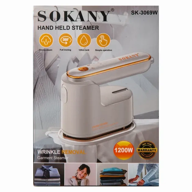 Відпарювач Sokany Ручний 1200 Вт білий SK-3069W - Фото 10 Відпарювач Sokany Ручний 1200 Вт білий SK-3069W - зображення 10