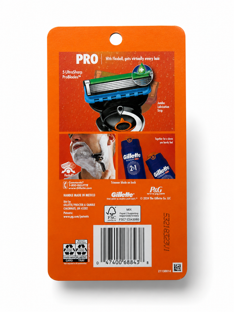 Мужской станок для бритья Gillette Fusion5 ProGlide FlexBall + 4 сменные кассеты - изображение 2