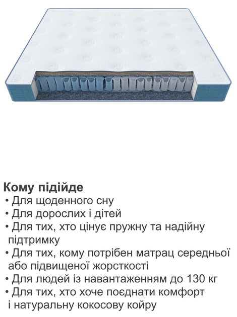 Ортопедический матрас Dream Cocos 140х190 см - изображение 7