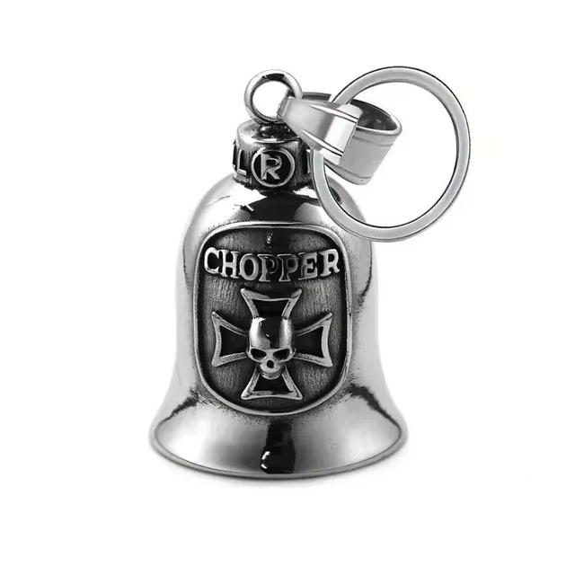 Мотоциклетный колокольчик удачи Chopper чоппер с крестом и черепом счастливый звонок брелок для байкеров - Фото 2 Мотоциклетный колокольчик удачи Chopper чоппер с крестом и черепом счастливый звонок брелок для байкеров - изображение 2