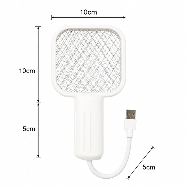 Мини уничтожитель комаров USB 2 в 1 Электрическая мухобойка лампа-ловушка Белая 15х10 см - изображение 6