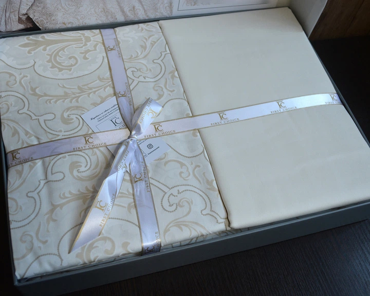 Турецкое постельное белье First Choice Cotton Satin Delmor krem евро - Фото 5 Турецкое постельное белье First Choice Cotton Satin Delmor krem евро - изображение 5