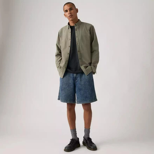 Шорты мужские Levi's Baggy Pleated 9 Shorts 0057P0002 34 синие (13140018) - Фото 5 Шорты мужские Levi's Baggy Pleated 9 Shorts 0057P0002 34 синие (13140018) - изображение 5