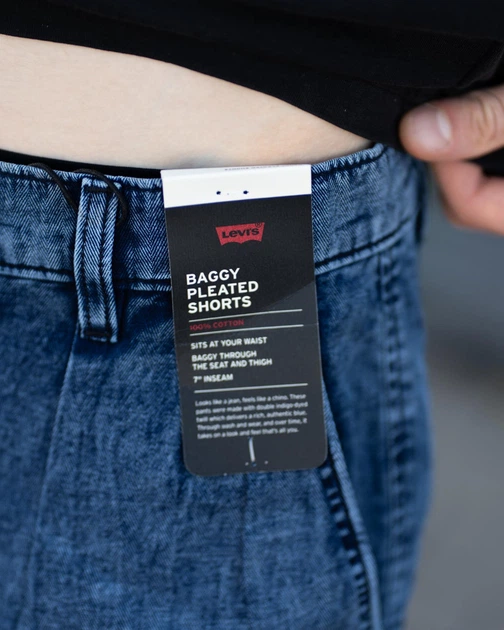 Шорты мужские Levi's Baggy Pleated 9 Shorts 0057P0002 34 синие (13140018) - Фото 8 Шорты мужские Levi's Baggy Pleated 9 Shorts 0057P0002 34 синие (13140018) - изображение 8