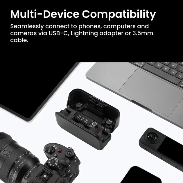 Беспроводная микрофонная система Insta360 Mic Pro 2TX+1RX Bluetooth 5.4 черная - изображение 13