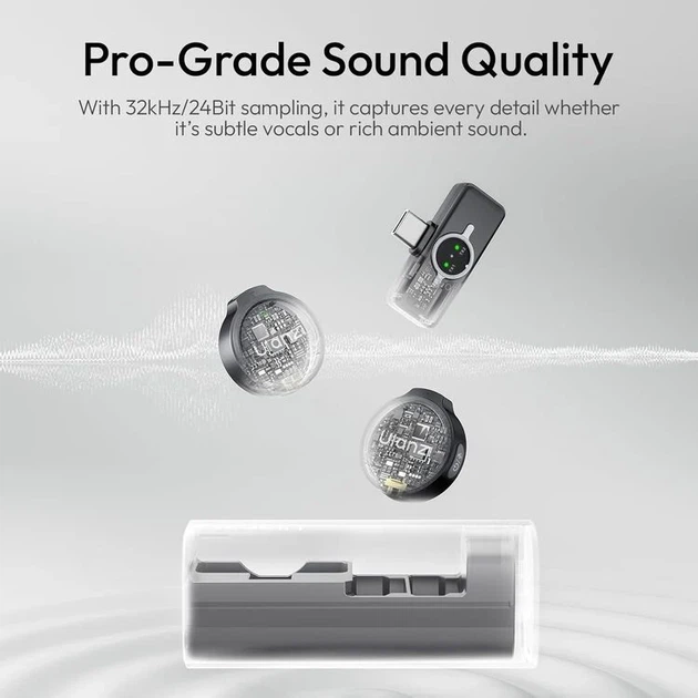 Беспроводная микрофонная система Ulanzi A21 dual-mic Type-C черная - изображение 6