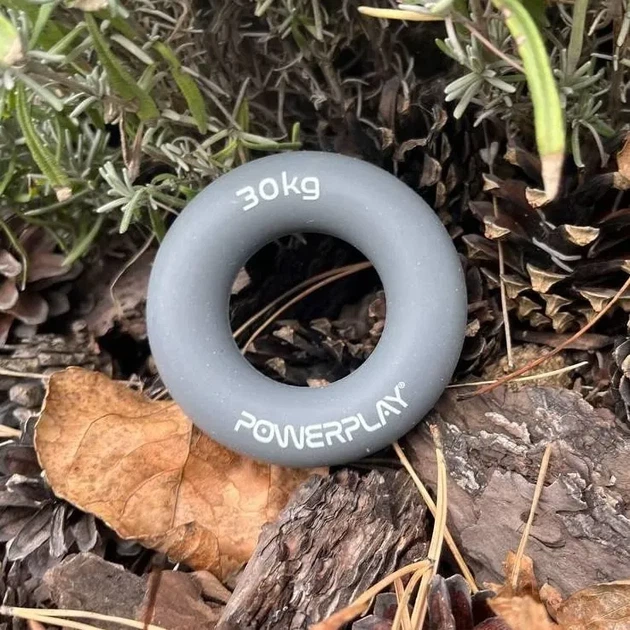 Еспандер кистьовий силіконовий PowerPlay PP-4324 Hand Grip Ring X-Hard 30 кг. Сірий (PP_PP_4324_30kg) - изображение 6