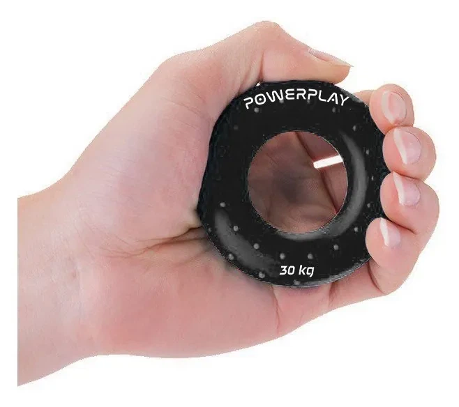 Еспандер кистьовий силіконовий PowerPlay PP-4338 Hand Grip Hard 30 кг. Чорний (PP_PP_4338_Black_30kg) - изображение 3