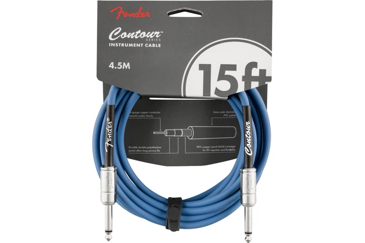 Кабель инструментальный FENDER CABLE CONTOUR SERIES 15' LAKE PLACID BLUE - Фото 1 Кабель инструментальный FENDER CABLE CONTOUR SERIES 15' LAKE PLACID BLUE - изображение 1