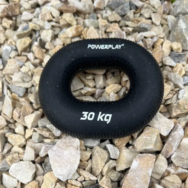 Еспандер кистьовий силіконовий PowerPlay PP-4336 Hand Grip Hard 30 кг. Чорний (PP_PP_4336_Black_30kg) - изображение 4