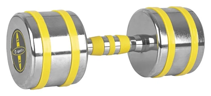 Гантель хромована inSPORTline Yellsteel 14 кг (ISL_20842) - Фото 1 Гантель хромована inSPORTline Yellsteel 14 кг (ISL_20842) - зображення 1