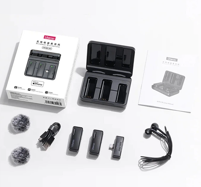 Микрофонная радиосистема Ulanzi UW-MIC 20P Lightning - Фото 5 Микрофонная радиосистема Ulanzi UW-MIC 20P Lightning - изображение 5