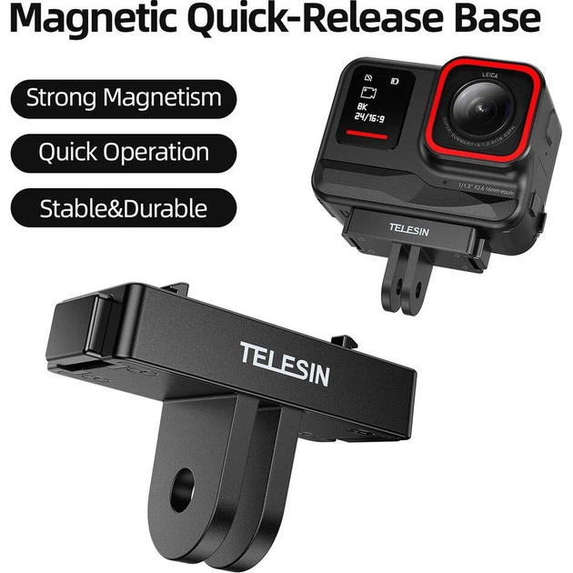 Магнитный адаптер Telesin Quick-Release Base для экшн-камеры Insta360 Ace/Insta360 Ace Pro 2 (S7-JBK-06-TIS) [170367] - изображение 9