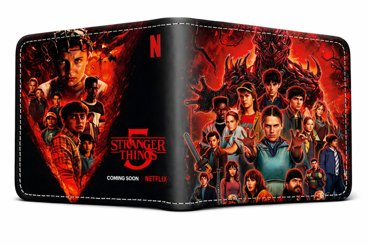 Кошелек детский Странные дела Stranger Things визитница подарок для девочки для мальчика, 11,5x9,5x2 см, черный (SVS) - изображение 2