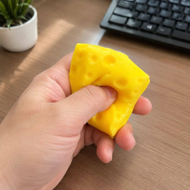 Игрушка антистресс Squeeze Cheese с ароматом сыра 4.5 см желтый - изображение 3