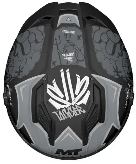Шолом MT Stinger 2 Tagger, M, Чорний матовий/Сірий (3080462) - изображение 4