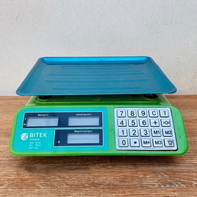 Торговые электронные весы BITEK YZ-982S платформенные напольные до 55 кг, LCD-дисплей, металлические кнопки, аккумулятор 4V (Н2003) - изображение 3