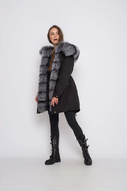 Парка Sifurs з хутром чорнобурки XL Чорна (М10-90-ЧБ-Ч) - зображення 3
