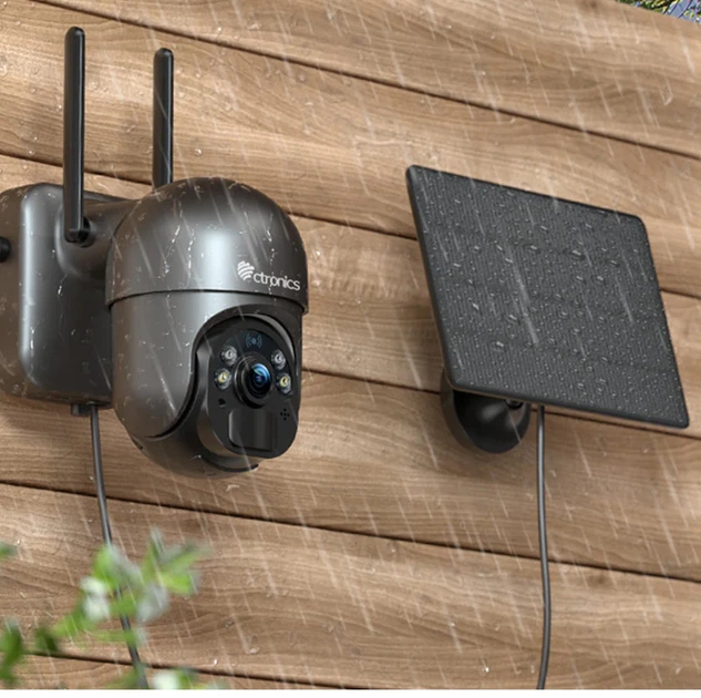 Камери відеоспостереження Ctronics 2.5K 4MP, бездротові, зовнішні, WiFi, живлення від сонячної батареї - зображення 3