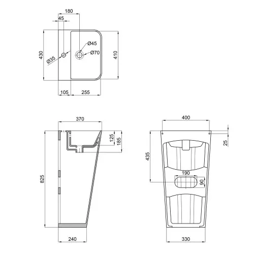 Раковина підлогова моноблок Qtap Tern 440х380х830мм (QT1711G302WN) - Фото 6 Раковина підлогова моноблок Qtap Tern 440х380х830мм (QT1711G302WN) - изображение 6