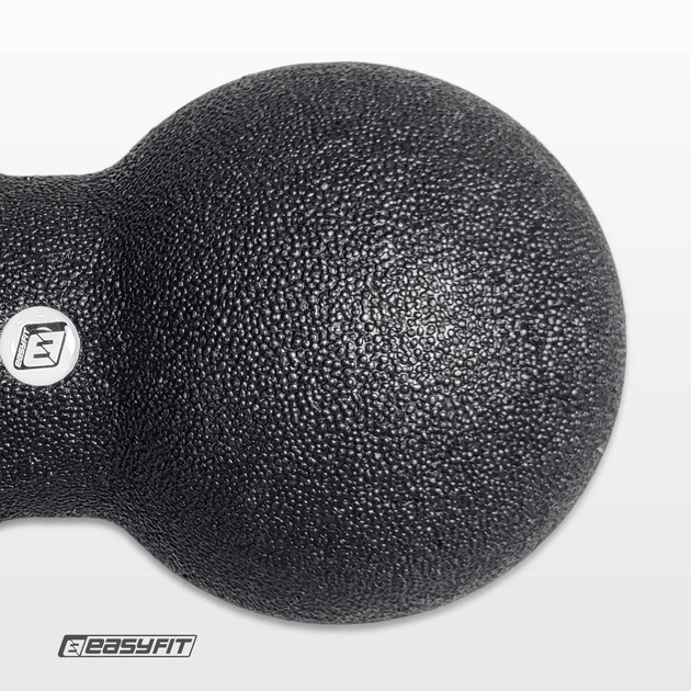 Масажний м'ячик подвійний EasyFit 24 х 12 см чорний (EPP-м'яч для МФР та йоги, м'ячик-масажер для спини, ніг, рук, шиї та стоп) - Фото 4 Масажний м'ячик подвійний EasyFit 24 х 12 см чорний (EPP-м'яч для МФР та йоги, м'ячик-масажер для спини, ніг, рук, шиї та стоп) - зображення 4